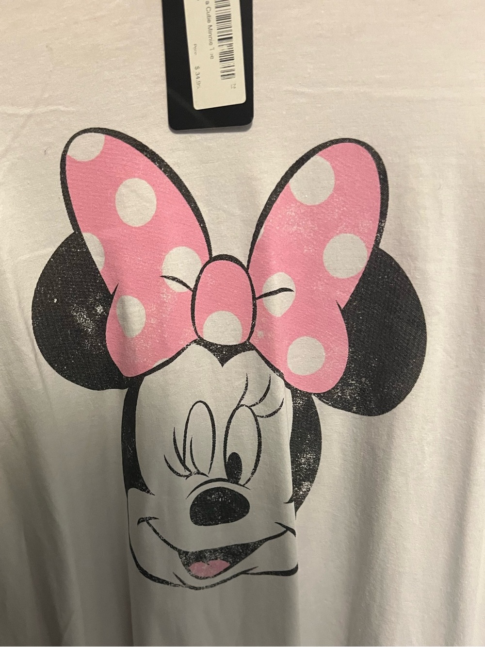 Cute as Minnie Tee (NWT) 🍒 White with Minnie Mouse & Pink Bow 🎀 Size Medium - Picture 2 of 3
